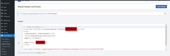 edit header and paste the code of  Google Analytics